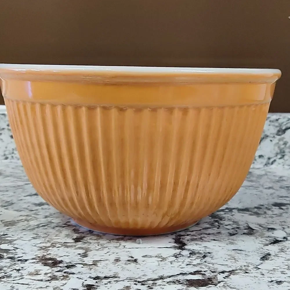 Mid 2000s Vibrant Orange Williams Sonoma Heavyweight Ceramic Mixing Bowl